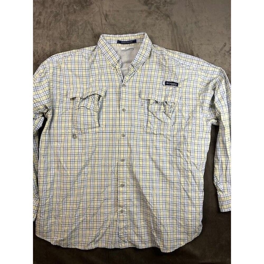 Columbia Men's Size XL Super Bahama Long Sleeve Button Down Fishing Vented Plaid
